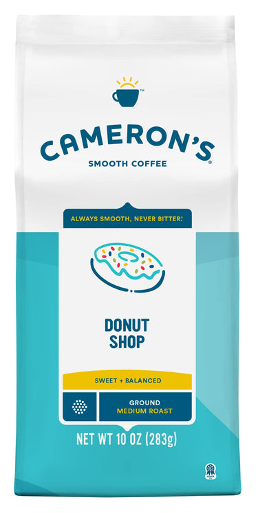 Cameron's  Coffee Roasted Ground Coffee Bag, Donut Shop Blend, 10 Ounce